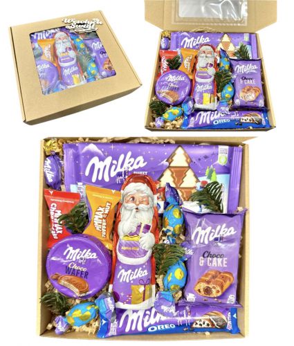 Pudełko Prezentowe Milka na Mikołajki Święta Bożego Narodzenia mix słodyczy