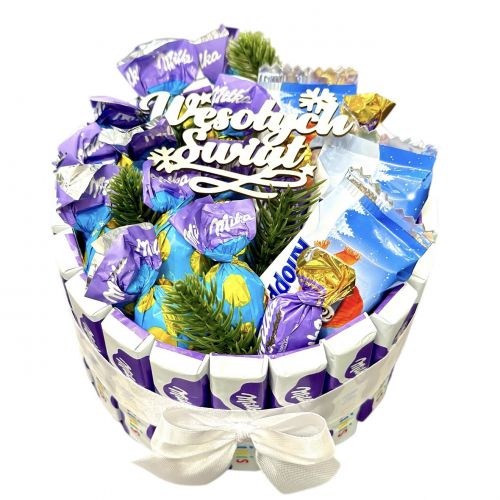 Słodki MINI Tort Milka Prezent pod choinkę na Święta Bożego Narodzenia